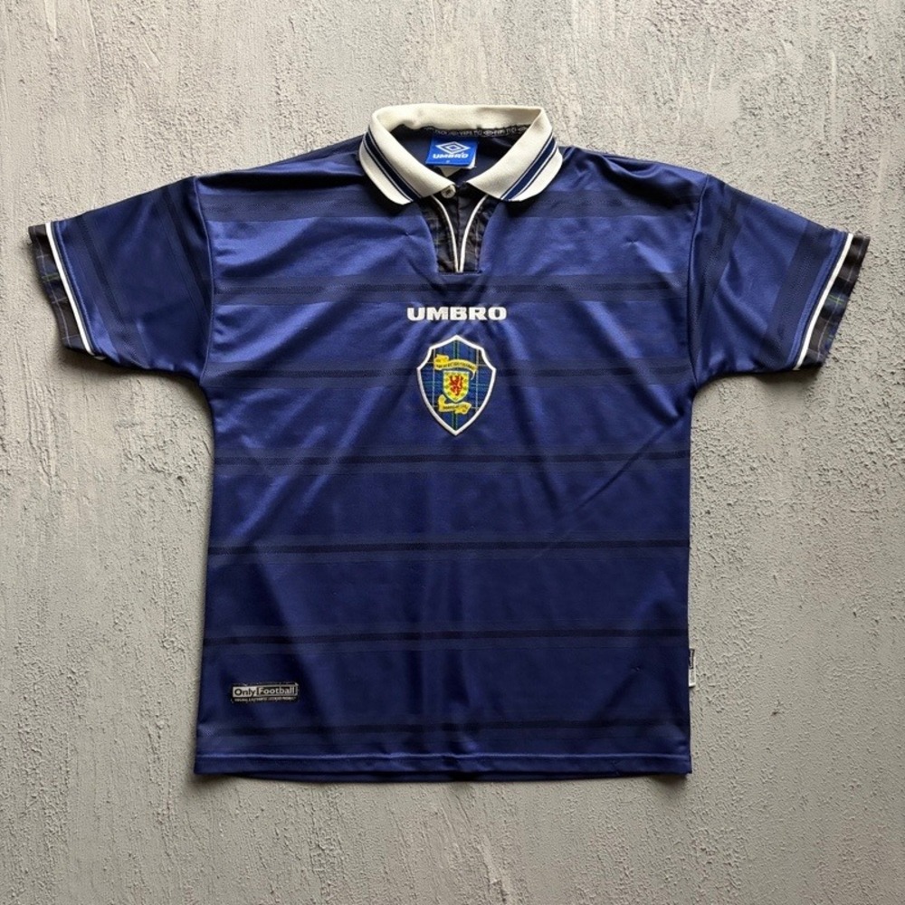 Vintage Umbro Scotland Soccer Jersey Medium Blue 1998/99 Home